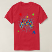 Autisme A-gamers van Puzzle Piece Video Game Contr T-shirt (Design voorkant)