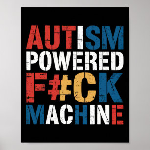 Autisme Aangedreven F#ck Machine Retro Rizz'em Gra Poster