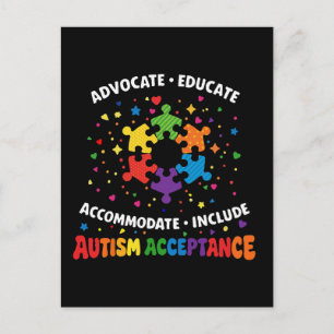 Autisme Acceptatie Advocaat Leer Regenboog Puzzel  Briefkaart