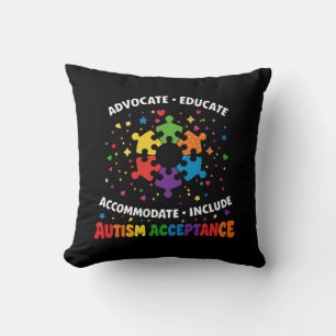 Autisme Acceptatie Advocaat Leer Regenboog Puzzel Kussen
