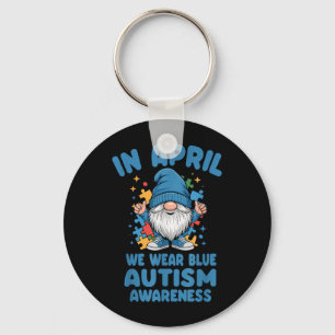 Autisme Acceptatie April Gnome Puzzelstuk Sleutelhanger