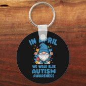 Autisme Acceptatie April Gnome Puzzelstuk Sleutelhanger (Voorkant)