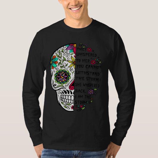 Autisme Acceptatie Autism mam Suiker Skull T-shirt (Voorkant)
