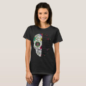 Autisme Acceptatie Autism mam Suiker Skull T-shirt (Voorkant volledig)