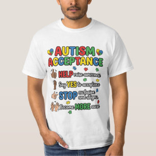 Autisme Acceptatie Bewustzijn Steun Neurodiversite T-shirt