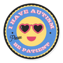Autisme Acceptatie Emoji Gezicht Met Hart Zonnebri