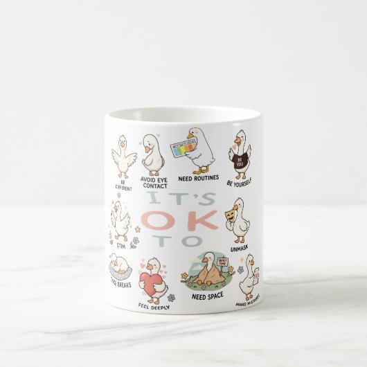 Autisme Acceptatie Gans | Het is OK om Anders te Z Koffiemok (Center)