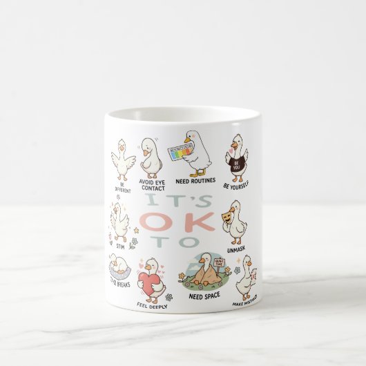 Autisme Acceptatie Gans | Het is OK om Anders te Z Koffiemok (Center)
