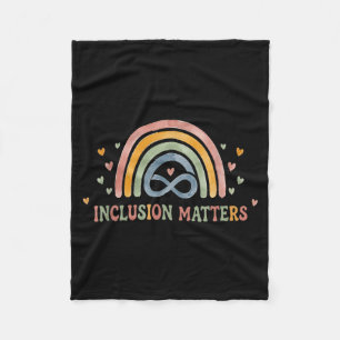 Autisme Acceptatie Inclusie Boho Regenboog Oneindi Fleece Deken