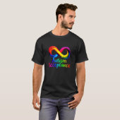 Autisme Acceptatie - Infinity Rainbow Symbol Desig T-shirt (Voorkant volledig)