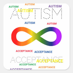 Autisme Acceptatie infinity stippen Vierkante Sticker