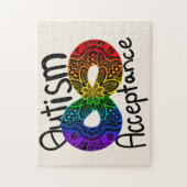 Autisme Acceptatie kleurig regenbooginksymbool Legpuzzel (Verticaal)