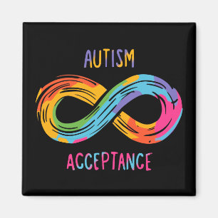 Autisme Acceptatie kleurig regenbooginksymbool Magneet