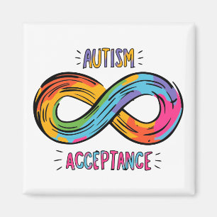 Autisme Acceptatie kleurig regenbooginksymbool Magneet