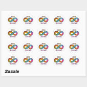 Autisme Acceptatie kleurig regenbooginksymbool Ronde Sticker (Vel)