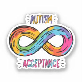 Autisme Acceptatie kleurig regenbooginksymbool Sticker