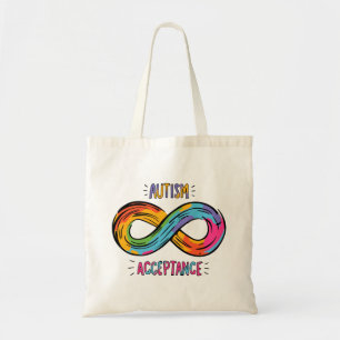 Autisme Acceptatie kleurig regenbooginksymbool Tote Bag