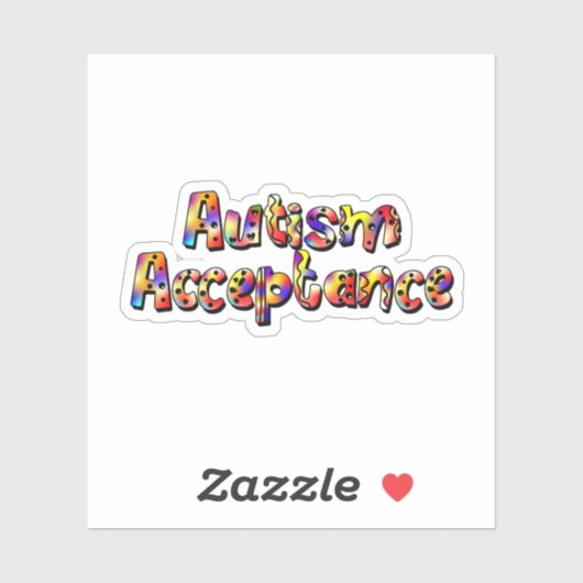 Autisme Acceptatie Kleurrijke Rainbow Typografie T Sticker (Vel)