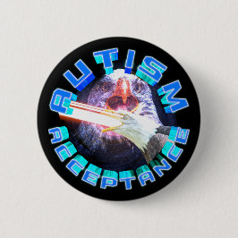 Autisme Acceptatie Laser Ruimte Adelaar Maximalise Ronde Button 5,7 Cm