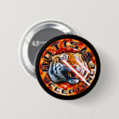 Autisme Acceptatie Laser Tijger Met Explosie Ronde Button 5,7 Cm (Voorkant /achterkant)