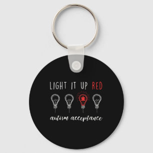 Autisme Acceptatie licht rood op #redin in plaats Sleutelhanger