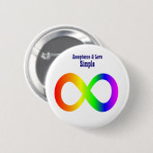 Autisme Acceptatie Liefde Simpel - Neurodiversitei Ronde Button 5,7 Cm (Voorkant /achterkant)
