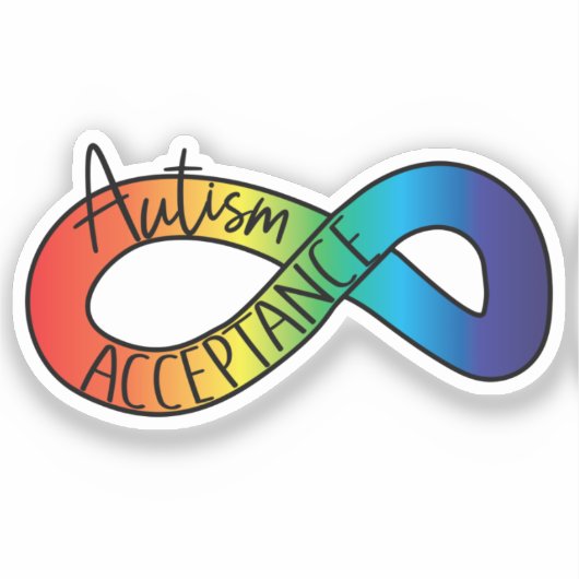 Autisme Acceptatie Neurodiversity Awareness Regenb Sticker (Voorkant)
