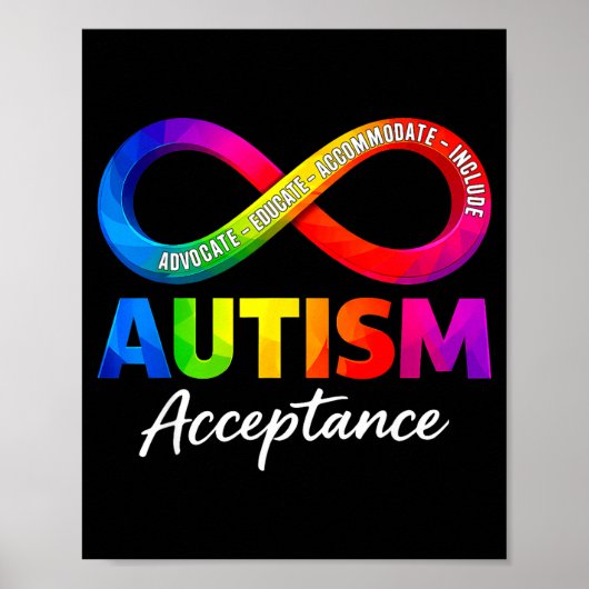 Autisme acceptatie oneindigheidssymbool autisme be poster (Voorkant)