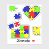 Autisme Acceptatie Puzzel Autisme bewustzijnsdag Sticker (Vel)