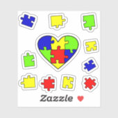 Autisme Acceptatie Puzzel Autisme bewustzijnsdag Sticker (Vel)