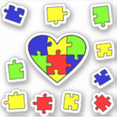 Autisme Acceptatie Puzzel Autisme bewustzijnsdag Sticker (Voorkant)