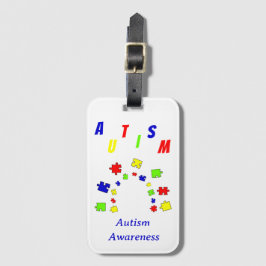 Autisme Acceptatie Puzzle Autism awareness day Bagagelabel