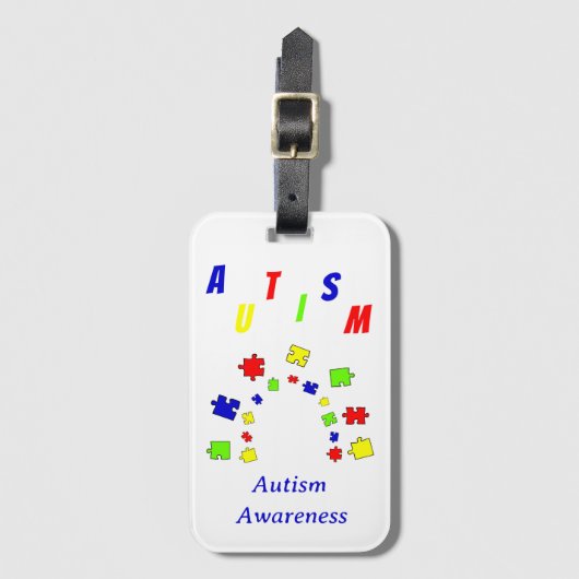 Autisme Acceptatie Puzzle Autism awareness day Bagagelabel (Voorkant (verticaal))
