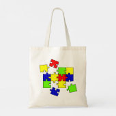 Autisme Acceptatie Puzzle Autism awareness day Tote Bag (Achterkant)