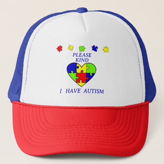 Autisme Acceptatie Puzzle Autism awareness day Trucker Pet (Voorkant)
