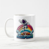 Autisme Acceptatie Rainbow Astronaut Koffiemok (Links)