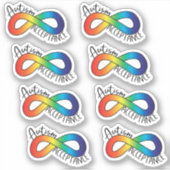 Autisme Acceptatie Rainbow Infinity 6 Pack Sticker (Voorkant)