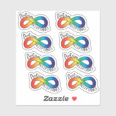 Autisme Acceptatie Rainbow Infinity 6 Pack Sticker (Vel)