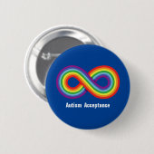 Autisme Acceptatie Rainbow Infinity Ronde Button 5,7 Cm (Voorkant /achterkant)