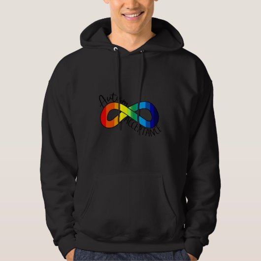 Autisme Acceptatie Rainbow Infinity Symbool Hoodie (Voorkant)