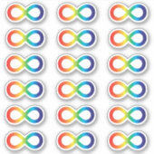 Autisme Acceptatie Rainbow Infinity Symbool Pack Sticker (Voorkant)