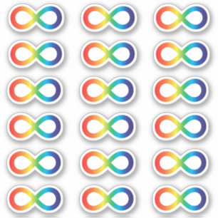 Autisme Acceptatie Rainbow Infinity Symbool Pack Sticker