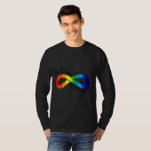 Autisme Acceptatie Rainbow Infinity Symbool T-shirt (Voorkant volledig)
