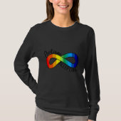 Autisme Acceptatie Rainbow Infinity Symbool T-shirt (Voorkant)