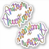 Autisme Acceptatie Rainbow Neurodiversity Awarenes Sticker (Voorkant)
