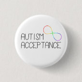 "Autisme Acceptatie" Regenboog Infinity Symbool Ronde Button 3,2 Cm (Voorkant)