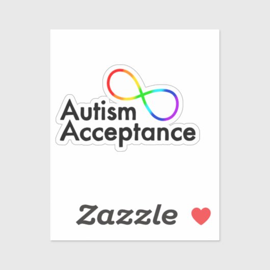 "Autisme Acceptatie" Regenboog Infinity Symbool Sticker (Vel)