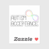 "Autisme Acceptatie" Regenboog Infinity Symbool Sticker (Vel)