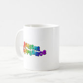 Autisme Acceptatie Regenboog Typografie Koffiemok (Voorkant links)