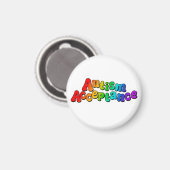 Autisme Acceptatie Regenboog Typografie Magneet (Voorkant / Achterkant)